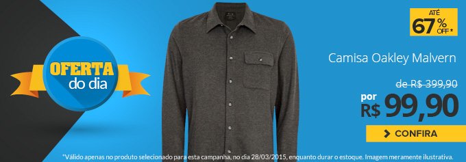 Oferta do Dia! Camisa Oakley Malvern