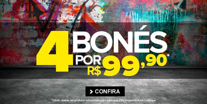 4 Bonés por R$ 99,90