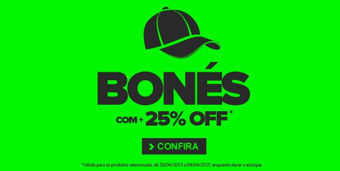 Bonés com +25% off