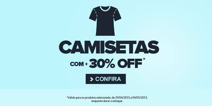 Camisetas com +30% off