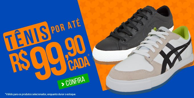 Tênis por até R$ 99,90