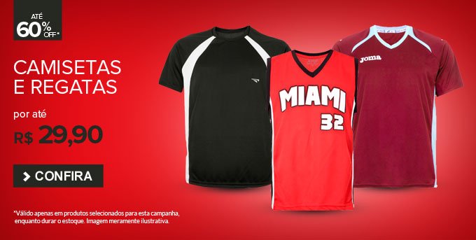 Camisetas Regatas por até 29,90