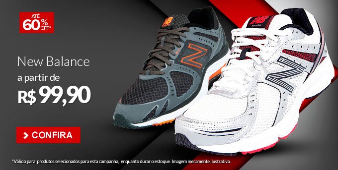 Tênis New Balance a partir de 99,90