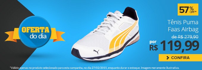 Oferta do dia! Puma Faas Airbag com 57%OFF por: R$119,99