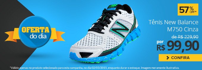 Oferta do dia! New Balance M750 Cinza